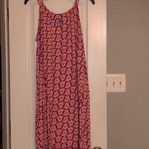 Ladies XL Pink Orange Turtle Keyhole Dress
